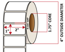 Premium Inkjet Matte Synthetic (DRUM) Labels - 2.0'' x 1.0''