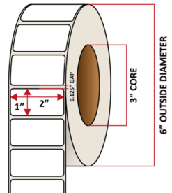 Premium Inkjet Matte Synthetic (DRUM) Labels - 2.0'' x 1.0''