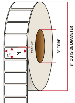 Premium Inkjet Gloss Paper Labels - 2.0'' x 1.0''