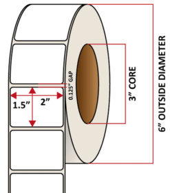 Premium Inkjet Matte Synthetic (DRUM) Labels - 2.0'' x 1.5''