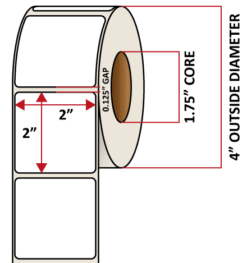 Premium Inkjet Matte Synthetic (DRUM) Labels - 2.0'' x 2.0''