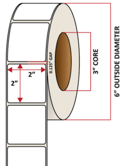 Premium Inkjet Matte Synthetic (DRUM) Labels - 2.0'' x 2.0''