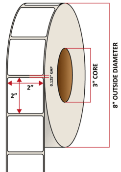 Premium Inkjet Matte Synthetic (DRUM) Labels - 2.0'' x 2.0''