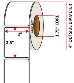 Premium Inkjet Matte Synthetic (DRUM) Labels - 2.0'' x 2.5''