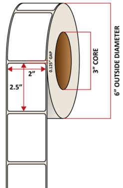 Premium Inkjet Matte Synthetic (DRUM) Labels - 2.0'' x 2.5''