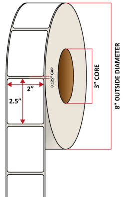 Premium Inkjet Matte Synthetic (DRUM) Labels - 2.0'' x 2.5''