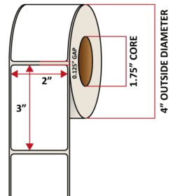 Premium Inkjet Matte Synthetic (DRUM) Labels - 2.0'' x 3.0''