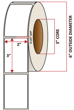 Premium Inkjet Matte Synthetic (DRUM) Labels - 2.0'' x 3.0''