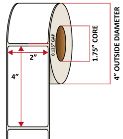 Premium Inkjet Matte Synthetic (DRUM) Labels - 2.0'' x 4.0''