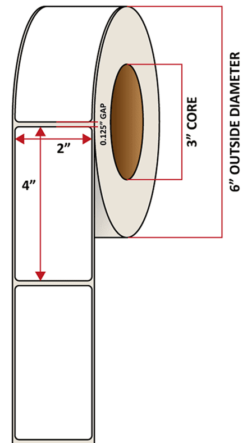 Premium Inkjet Matte Synthetic (DRUM) Labels - 2.0'' x 4.0''