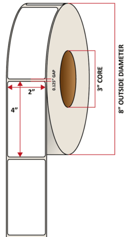 Premium Inkjet Matte Synthetic (DRUM) Labels - 2.0'' x 4.0''