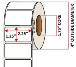 Premium Inkjet Matte Synthetic (DRUM) Labels - 2.25'' x 1.25''