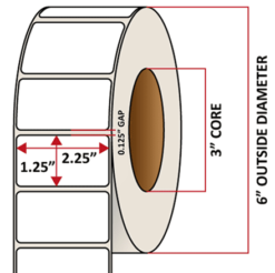 Premium Inkjet Matte Synthetic (DRUM) Labels - 2.25'' x 1.25''