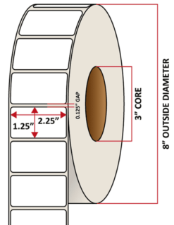 Premium Inkjet Matte Synthetic (DRUM) Labels - 2.25'' x 1.25''