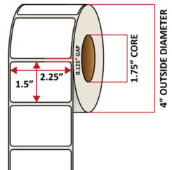 Premium Inkjet Matte Paper Labels - 2.25'' x 1.5''