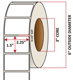 Premium Inkjet Gloss Paper Labels - 2.25'' x 1.5''