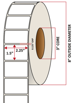 Premium Inkjet Gloss Paper Labels - 2.25'' x 1.5''