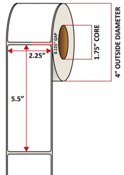 Premium Inkjet Matte Paper Labels - 2.25'' x 5.5''