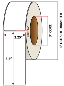 Premium Inkjet Matte Synthetic (DRUM) Labels - 2.25'' x 5.5''