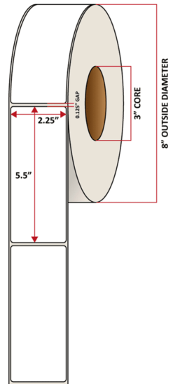 Premium Inkjet Matte Paper Labels - 2.25'' x 5.5''