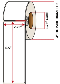 Premium Inkjet Gloss Paper Labels - 2.25'' x 6.5''