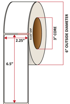 Premium Inkjet Matte Paper Labels - 2.25'' x 6.5''