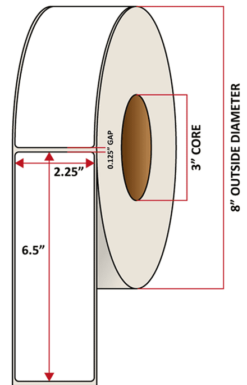 Premium Inkjet Matte Synthetic (DRUM) Labels - 2.25'' x 6.5''