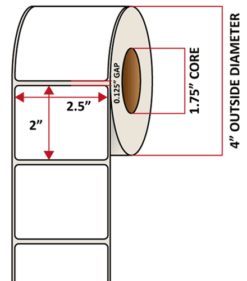 Premium Inkjet Matte Synthetic (DRUM) Labels - 2.5'' x 2.0''