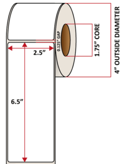 Premium Inkjet Gloss Paper Labels - 2.5'' x 6.5''