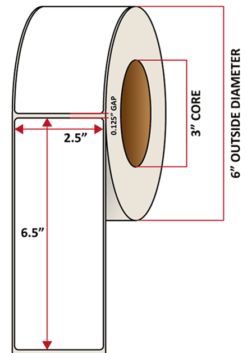 Premium Inkjet Matte Paper Labels - 2.5'' x 6.5''