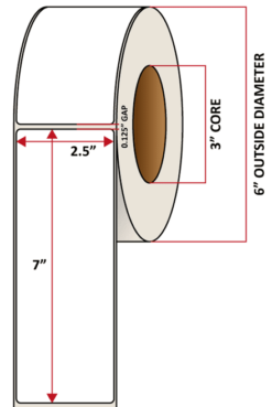 Premium Inkjet Matte Paper Labels - 2.5'' x 7.0''