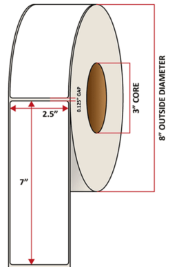 Premium Inkjet Matte Synthetic (DRUM) Labels - 2.5'' x 7.0''