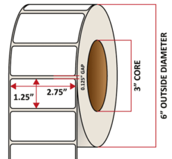 Premium Inkjet Gloss Poly Labels - 2.75'' x 1.25''