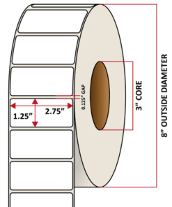 Premium Inkjet Matte Synthetic (DRUM) Labels - 2.75'' x 1.25''