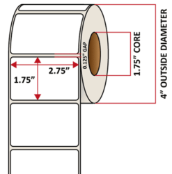 Premium Inkjet Matte Synthetic (DRUM) Labels - 2.75'' x 1.75''