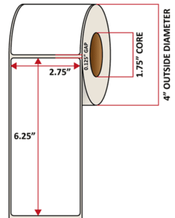 Premium Inkjet Matte Paper Labels - 2.75'' x 6.25''