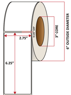 Premium Inkjet Gloss Poly Labels - 2.75'' x 6.25''