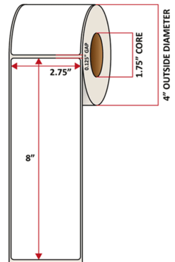 Premium Inkjet Gloss Paper Labels - 2.75'' x 8.0''