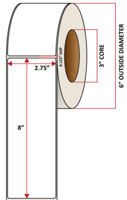 Premium Inkjet Gloss Paper Labels - 2.75'' x 8.0''