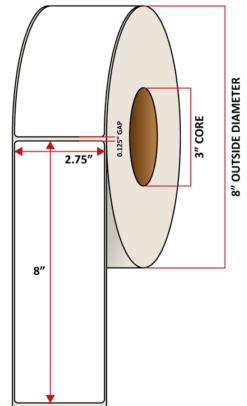 Premium Inkjet Matte Synthetic (DRUM) Labels - 2.75'' x 8.0''