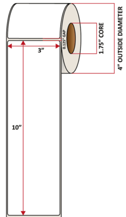 Premium Inkjet Matte Synthetic (DRUM) Labels - 3.0'' x 10.0''