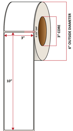 Premium Inkjet Matte Synthetic (DRUM) Labels - 3.0'' x 10.0''