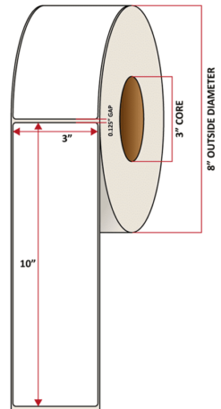 Premium Inkjet Matte Synthetic (DRUM) Labels - 3.0'' x 10.0''