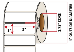 Premium Inkjet Matte Paper Labels - 3.0'' x 1.0''