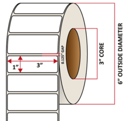 Premium Inkjet Matte Synthetic (DRUM) Labels - 3.0'' x 1.0''