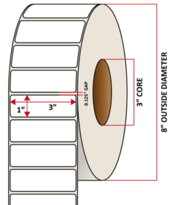 Premium Inkjet Gloss Paper Labels - 3.0'' x 1.0''