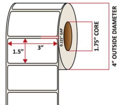 Premium Inkjet Gloss Poly Labels - 3.0'' x 1.5''