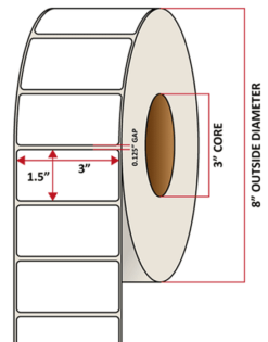 Premium Inkjet Matte Synthetic (DRUM) Labels - 3.0'' x 1.5''