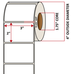 Premium Inkjet Matte Synthetic (DRUM) Labels - 3.0'' x 2.0''