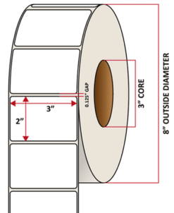 Premium Inkjet Matte Synthetic (DRUM) Labels - 3.0'' x 2.0''